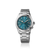 Reloj Seiko Prospex para hombre con esfera turquesa y correa de acero inoxidable, vista frontal