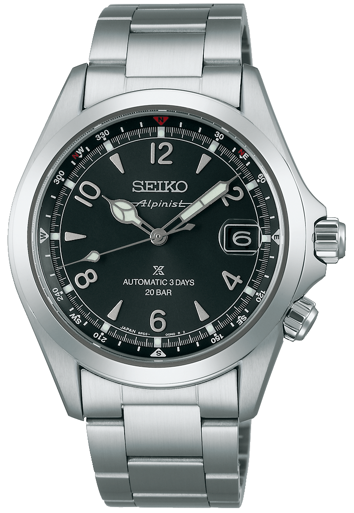 Reloj Seiko Prospex para hombre con esfera negra y correa de acero inoxidable