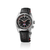 Reloj Seiko Prospex para hombre, vista frontal con esfera negra y correa de cuero negra.