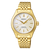 Reloj Seiko Presage para hombre con correa de acero inoxidable dorada y esfera clara