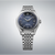 Reloj de hombre con esfera redonda azul, ventana de fecha a las 6 en punto, correa de acero inoxidable