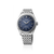 Reloj de hombre con esfera azul, caja y pulsera de acero inoxidable