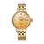 Seiko Presage Damenuhr mit goldenem Edelstahlarmband, beigem Zifferblatt, Automatik