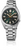 Pulsera de hombre: acero inoxidable plateado, esfera verde oscuro, indicador de día y fecha
