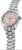 Pulsera de acero inoxidable plateado para hombre con esfera rosa, vista lateral