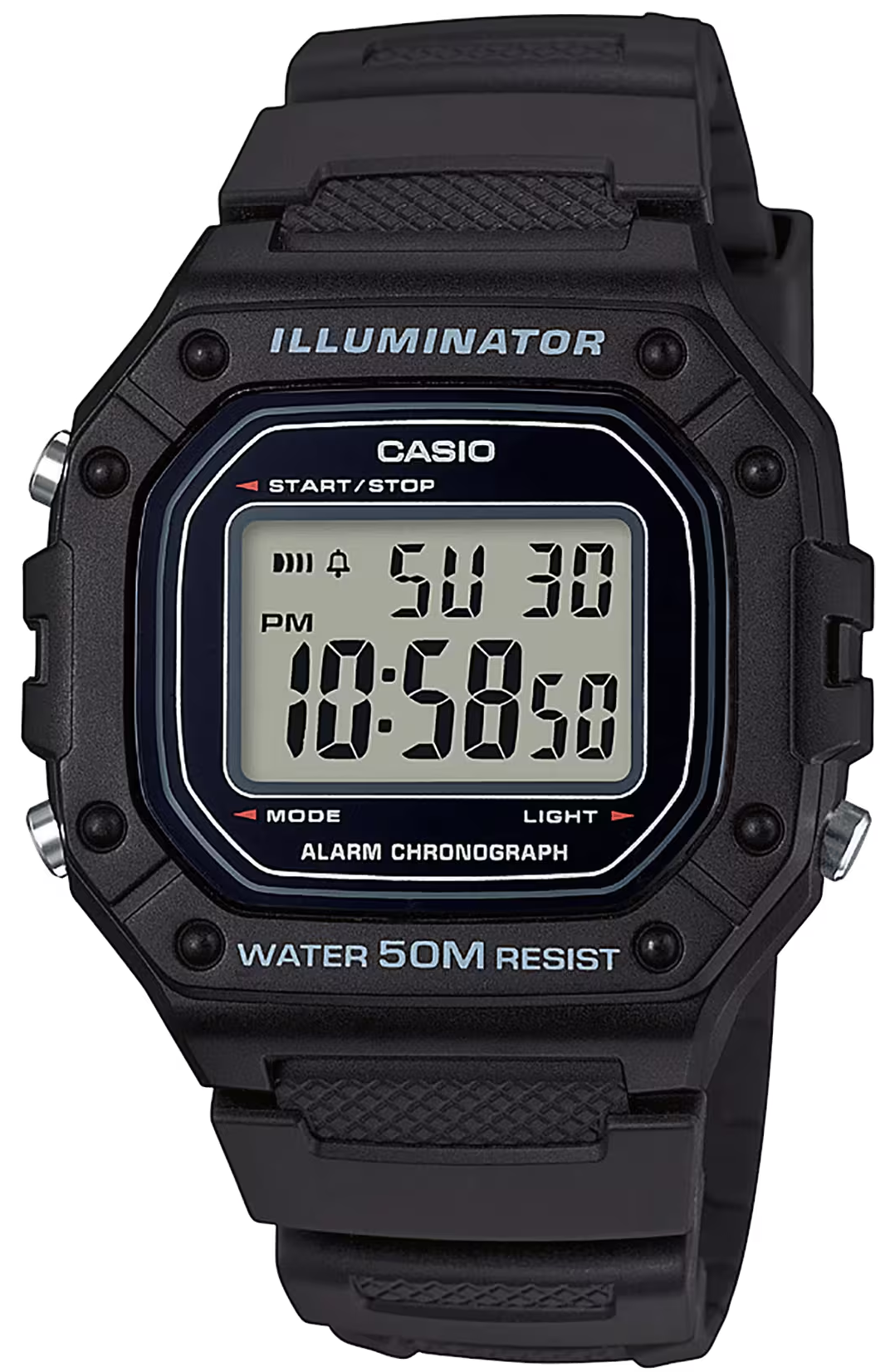 Casio Reloj para Hombre, caja negra y pantalla digital, correa negra