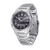 Casio herrarmbandsur med silverfärgat hölje och armband, krona på sidan, svart urtavla