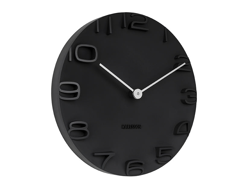 Karlsson Wanduhr 42 cm Kunststoff • On The Edge Design • Mattschwarz