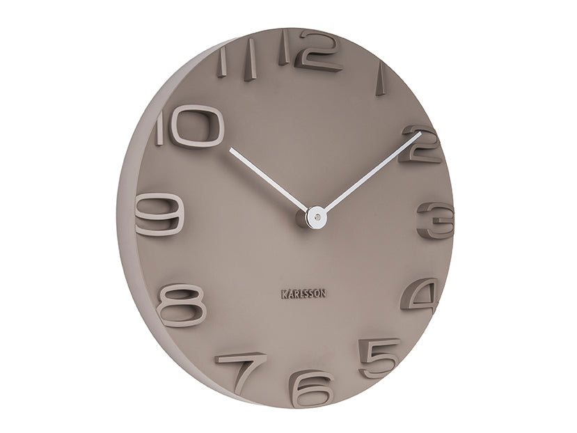 Karlsson On The Edge KA5311GY Wanduhr Warmgrau • Arabische Randindizes • Modernes Design