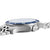 Pulsera de hombre, vista lateral, con caja plateada y bisel azul