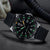 Reloj de buceo para hombre con bisel negro, índices luminosos y correa de silicona negra