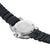 Fondo de caja de reloj de pulsera para hombre de acero inoxidable con correa de caucho negra.