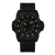 Pulsera de hombre, esfera negra con marcadores verdes luminosos y ventana de fecha