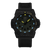 Reloj de hombre con bisel negro, esfera verde y correa textil negra