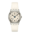 Swatch Irony Medium YLS471 Glacial Petals Armbanduhr Weiß • Leuchtzeiger • Kristallbesetzter Lünette