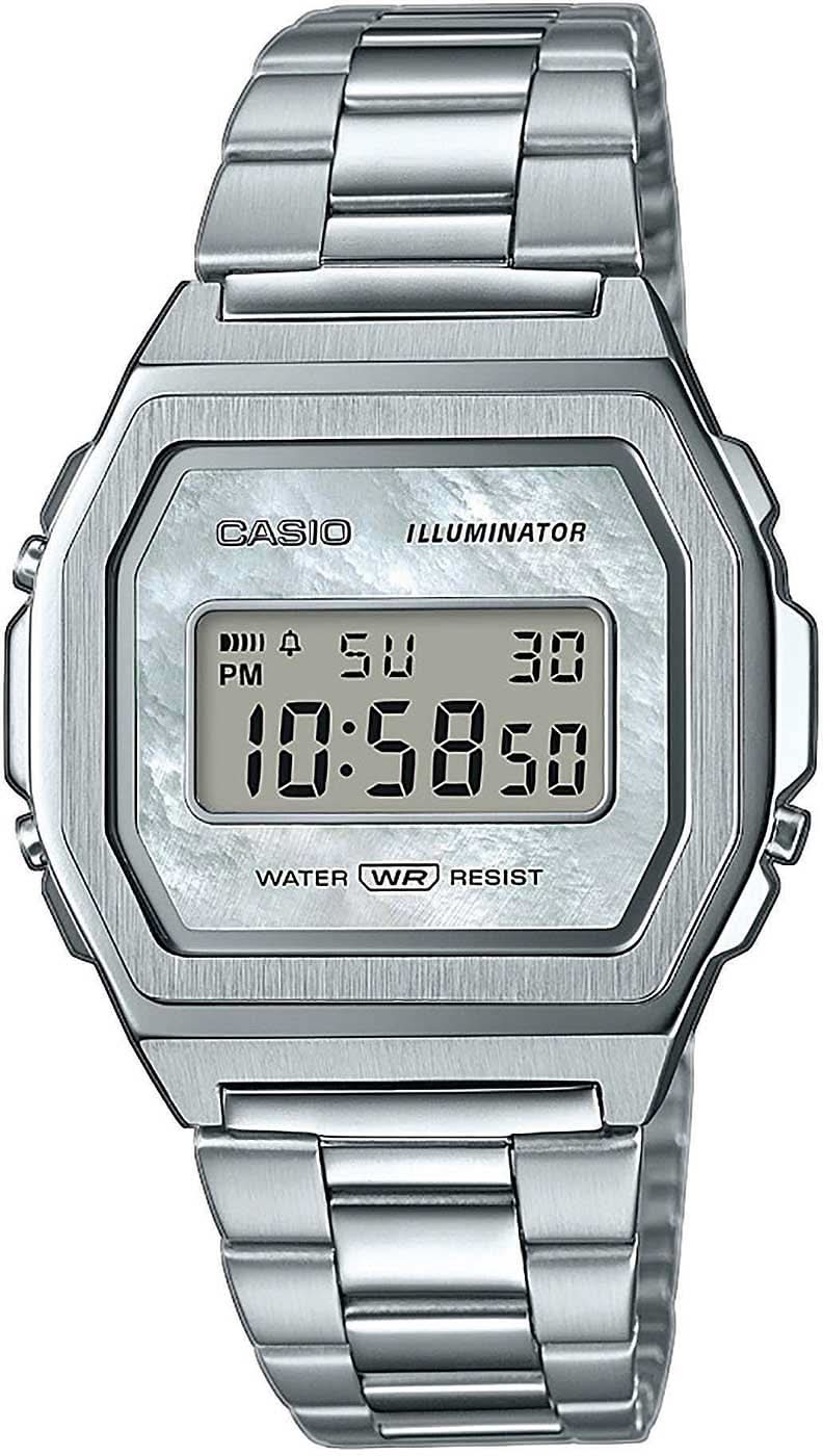 Reloj CASIO Vintage A1000D-7EF con correa de acero inoxidable y pantalla digital