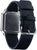 Casio Retro Watch with dark blue leather strap, silver case and LCD