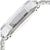 Casio Vintage watch with silver case and black digital display, side view
