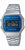Casio reloj digital de pulsera con pantalla LCD azul y correa de metal plateado