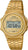 Casio Vintage reloj digital con correa de metal dorada y pantalla redonda, WR