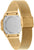Reloj de pulsera en tono dorado con correa de malla, fondo de caja visible