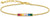 Pulsera con cadena dorada y piedras de colores, elemento rectangular de piedra