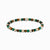 Pulsera de perlas de piedra verde y marrón con espaciador plateado