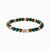 Pulsera de perlas con cuentas de piedra verdes y marrones, elástica