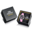 Set de caja de reloj con estampado Festina y reloj cronógrafo rosa en caja abierta.