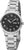 Reloj plateado para hombre con correa de acero inoxidable y esfera negra, números romanos