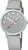Reloj unisex con caja plateada, correa de textil gris y esfera gris