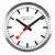 Reloj de pared Mondaine: esfera blanca, marco negro, segundero rojo
