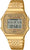 Reloj Casio dorado para hombre con podómetro, pantalla digital y correa de metal
