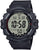 Reloj para hombre con esfera digital, caja negra y correa de caucho negra