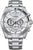 Reloj de hombre con correa de acero inoxidable, esfera blanca y contadores de cronógrafo