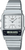 Reloj Casio Vintage con correa de metal plateada, esfera rectangular y pantalla digital