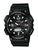Reloj Casio para hombre con esfera negra y correa de caucho negra, analógico.