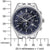 Reloj de hombre con esfera azul y correa de acero inoxidable, cronógrafo