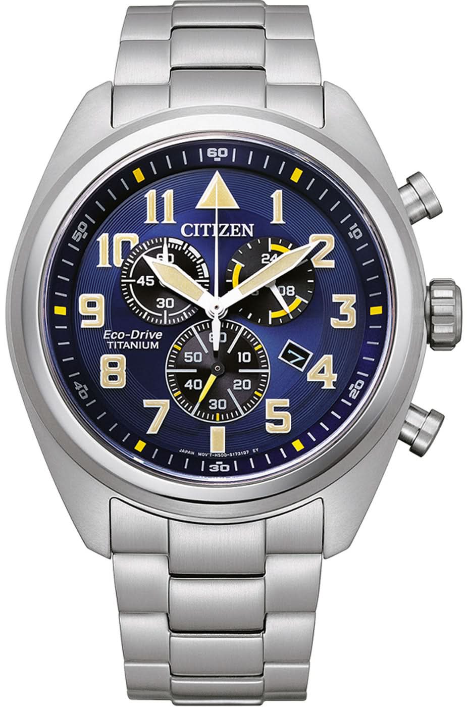 Reloj Citizen para hombre con esfera azul, aspecto de cronógrafo y correa de acero inoxidable