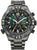 Reloj de hombre con esfera verde, bisel negro y correa de metal