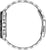 Vista lateral de un reloj de pulsera con caja plateada, correa de acero inoxidable y pulsadores distintivos