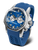 Herrklocka med blå urtavla, boett i rostfritt stål och blått silikonarmband