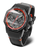 Herrklocka med svart läderarmband, svart boett och grå urtavla