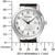 Reloj Citizen para hombre con caja plateada, correa de cuero negra y esfera blanca
