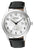 Reloj Citizen para hombre con caja plateada, correa de cuero negra y esfera blanca