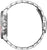 Reloj de pulsera de acero inoxidable, vista lateral con eslabones y corona