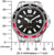 Reloj de pulsera de acero inoxidable con esfera negra, anillo numérico rojo y Eco-Drive