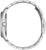 Vista lateral de reloj Citizen para hombre con pulsera de metal plateada y perfil de caja redondo