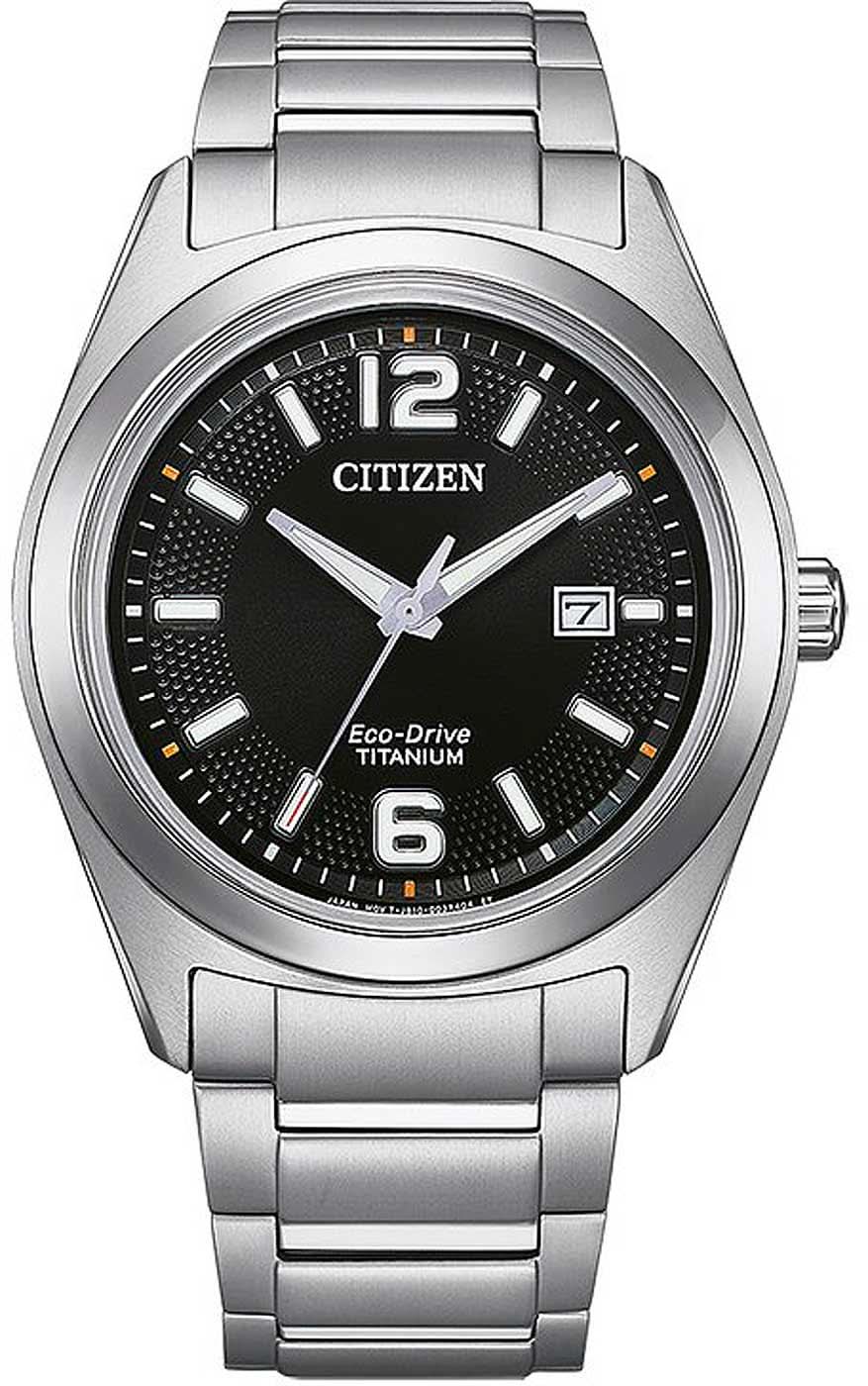 Reloj Citizen para hombre con esfera negra, ventana de fecha y pulsera de metal