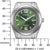 Reloj de hombre con esfera verde, bisel redondo y correa de metal